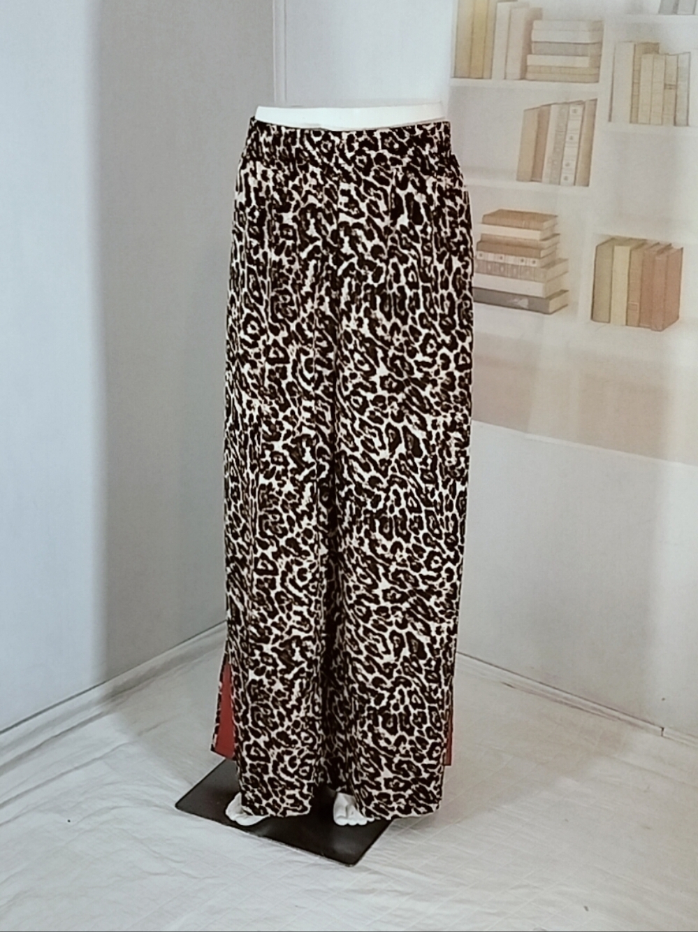 & Other Stories Leopard Print Wide-Leg Jeans in Black and Cream